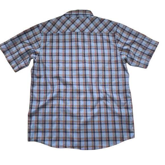 Blac Lacquer Plaid SS Button Up Camp Shirt Blue Orange Big & Tall Lumbercore 4XL - Picture 2 of 8